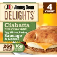 Jimmy Dean Delights® Ciabatta With Whole Grain Egg Whites, Turkey Sausage & Cheese Sandwiches