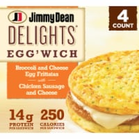 Jimmy Dean Delights Egg’wich Broccoli & Cheese Egg Frittatas and Chicken Sausage Breakfast Sandwich Perspective: Main