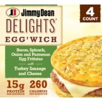 Jimmy Dean Delights® Bacon Spinach & Onion with Turkey Sausage Frozen Breakfast Egg'wich