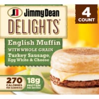Jimmy Dean Delights® Turkey Sausage Egg White & Cheese English Muffin Frozen Breakfast Sandwiches