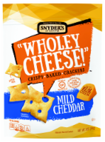 Snyder's Wholey Cheese! Mild Cheddar Crispy Baked Crackers Perspective: Main