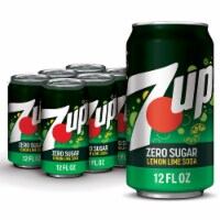 7UP Zero Sugar Lemon Lime Caffeine-Free Soda Cans Perspective: Main