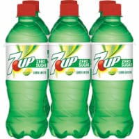 7UP Zero Sugar Lemon Lime Caffeine-Free Soda Bottles Perspective: Main