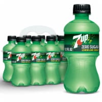 7UP Zero Sugar Lemon Lime Caffeine-Free Soda Bottles Perspective: Main