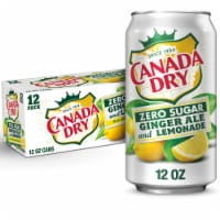 Canada Dry Zero Sugar Ginger Ale and Lemonade Soda Cans Perspective: Main