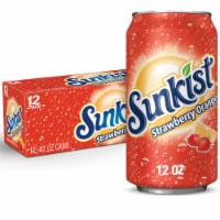 Sunkist Strawberry Orange Soda Cans Perspective: Main