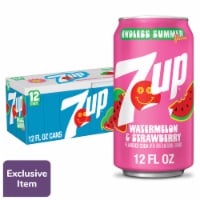 7UP Caffeine Free Watermelon Strawberry Soda Cans Perspective: Main