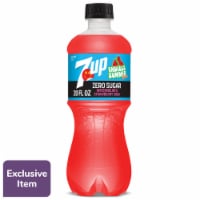 7UP Zero Sugar Caffeine Free Watermelon Strawberry Soda Bottle Perspective: Main