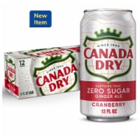 Canada Dry Zero Sugar Cranberry Ginger Ale Soda Cans Perspective: Main