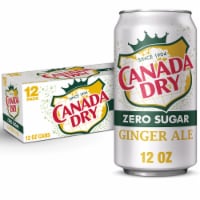 Canada Dry Zero Sugar Ginger Ale Caffeine Free Soda Cans Perspective: Main
