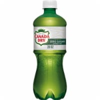 Canada Dry Ginger Ale Zero Sugar Caffiene Free Soda Bottle Perspective: Main