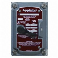Appleton Electric Cover/Chamber/Switch ,2-Pole,1Gang,20A  EDSF22Q