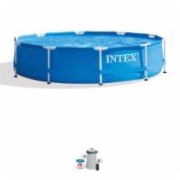 Intex 28201EH 10' x 30 Metal Frame Round Above Ground Swimming Pool with Pump