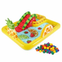 Intex Fun 'N Fruity Inflatable Kiddie Pool Play Center and Fun Ballz, 100 Pack