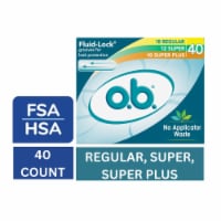 o.b. Tampons Regular, Super & Super Plus Absorbency Triple-Pack Unscented Perspective: Main