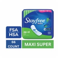 Stayfree Super Absorbent Maxi Pads Jumbo Pack 66 Count
