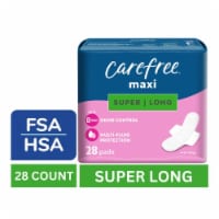Carefree® Maxi Pads with Wings Super Absorbency Unscented Perspective: Main