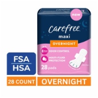 Carefree® Maxi Pads with Wings Overnight Unscented Perspective: Main
