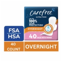Carefree® Ultra Thin Pads with Wings Overnight Absorbency Unscented Perspective: Main
