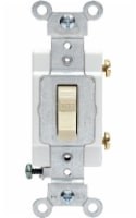 Leviton 20 amps Single Pole Toggle AC Quiet Switch Ivory 1 pk - Total Qty: 1; Each Pack Qty: