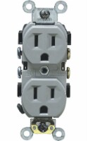 Leviton 15 amps 125 volt Duplex Gray Outlet 5-15R 1 pk - Total Qty: 1; Each Pack Qty: 1