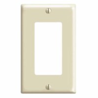 Leviton Decora Ivory 1 gang Thermoset Plastic GFCI/Rocker Wall Plate 10 pk - Total Qty: 1;