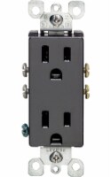 Leviton Decora 15 amps 125 volt Duplex Black Outlet 5-15R 1 pk - Total Qty: 1; Each Pack Qty: