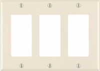 Leviton Almond 3 gang Thermoset Plastic GFCI/Rocker Wall Plate 1 pk - Total Qty: 1; Each Pack