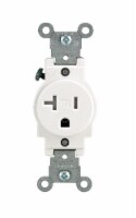 Leviton 20 amps 125 volt Single White Outlet 5-20R 1 pk - Total Qty: 1; Each Pack Qty: 1