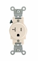 Leviton 20 amps 125 volt Single Light Almond Outlet 5-20R 1 pk - Total Qty: 1; Each Pack Qty: