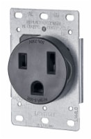 Leviton Industrial Grade 6-50R Straight Blade Flush Mount Receptacle Outlet - Black