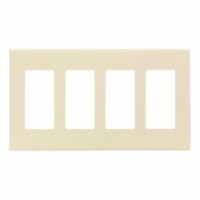 Leviton Almond 4 gang Polycarbonate Rocker Screwless Wall Plate 1 pk - Total Qty: 1; Each