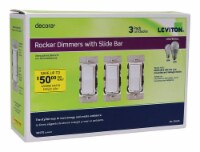 Leviton Decora White 600 watt Rocker Dimmer - Total Qty: 1; Each Pack Qty: 3; Total Items