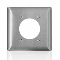 Leviton C-Series Stainless Steel 2 gang Metal Receptacle Wall Plate 1 pk - Total Qty: 1