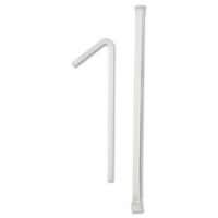Wrapped Flex Straws 7 3/4 Polypropylene White 10000 Per Each Carton | 1 Carton of: 10000