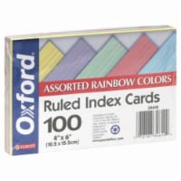 Oxford® Rainbow Colored Ruled Index Cards - 100 pk