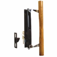 Prime-Line Wood Tone Steel Outdoor Sliding Glass Door Lock Set - Total Qty: 1; Each Pack Qty: