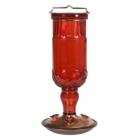 Perky-Pet Antique Bottle Glass Hummingbird Feeder - Red