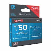 Arrow 50424 T50 Staples, 1,250 pk (1/4 )