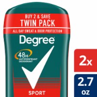 Degree Original Protection Men's Antiperspirant Deodorant Stick Sport Twin Pack, 2 ct / 2.7 oz