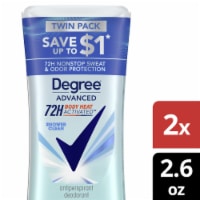 Degree Advanced Women's Antiperspirant Deodorant Stick Shower Clean Twin Pack Perspective: Main