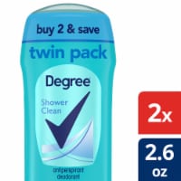 Degree Women's Antiperspirant Deodorant Stick Shower Clean Twin Pack Perspective: Main