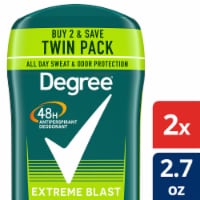 Degree Original Protection Men's Antiperspirant Deodorant Stick Extreme Blast Twin Pack