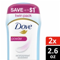 Dove Invisible Solid Women's Antiperspirant Deodorant Stick Powder Scent Twin Pack