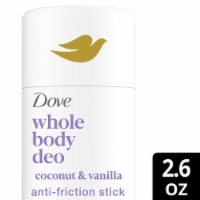 Dove Whole Body Deodorant Stick Aluminum Free Anti-Friction Coconut + Vanilla Perspective: Main