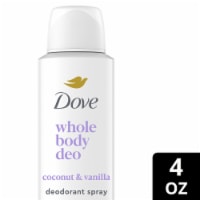 Dove Whole Body Deo Aluminum Free Invisible Spray Deodorant Coconut & Vanilla Perspective: Main