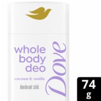 Dove Whole Body Deo Aluminum Free Anti-friction Deodorant Stick Coconut + Vanilla Perspective: Main