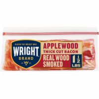 Wright Brand Thick Cut Applewood Bacon Real Wood Smoked and Thick Sliced