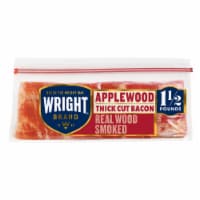 Wright Brand Thick Cut Applewood Bacon Real Wood Smoked and Thick Sliced