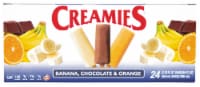 Creamies Banana Chocolate & Orange Ice Cream Bars Perspective: Main